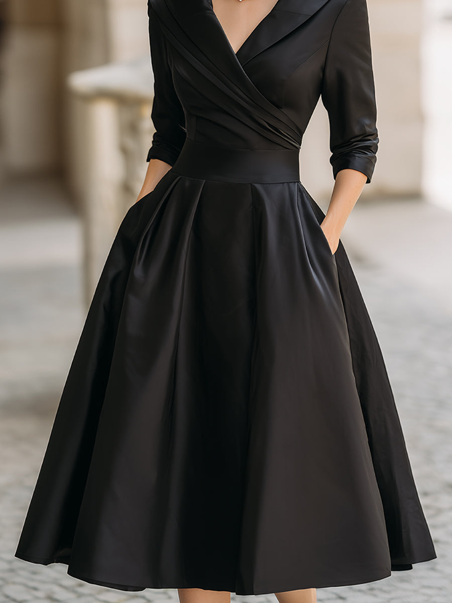 Lina - Robe midi en satin