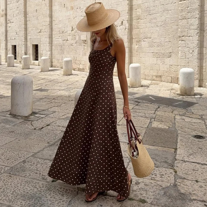 Léonie™ | Robe maxi élégante à pois