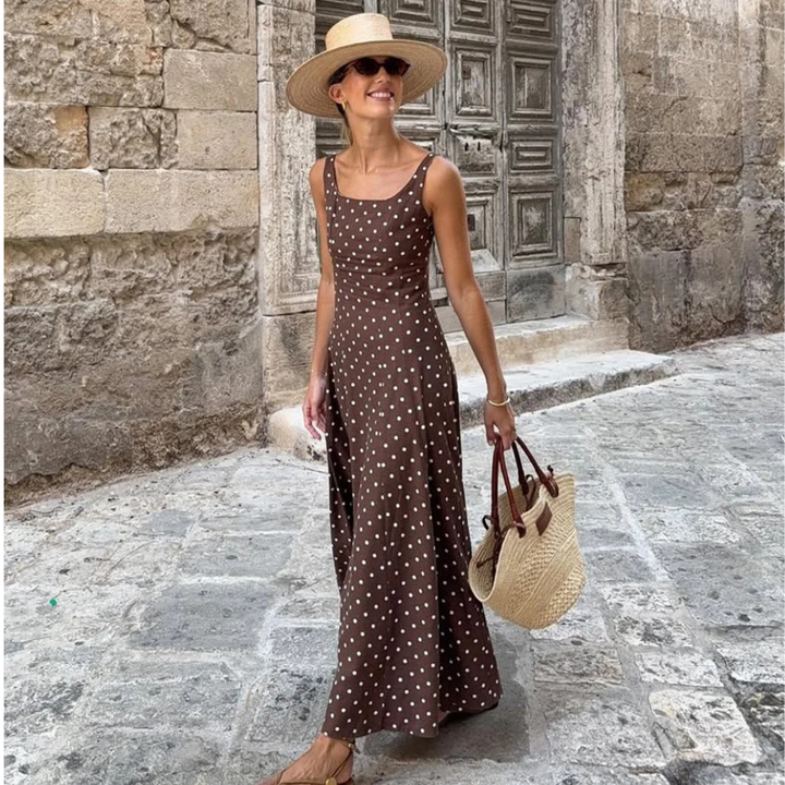 Léonie™ | Robe maxi élégante à pois