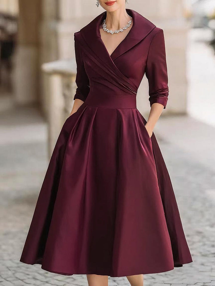 Lina - Robe midi en satin