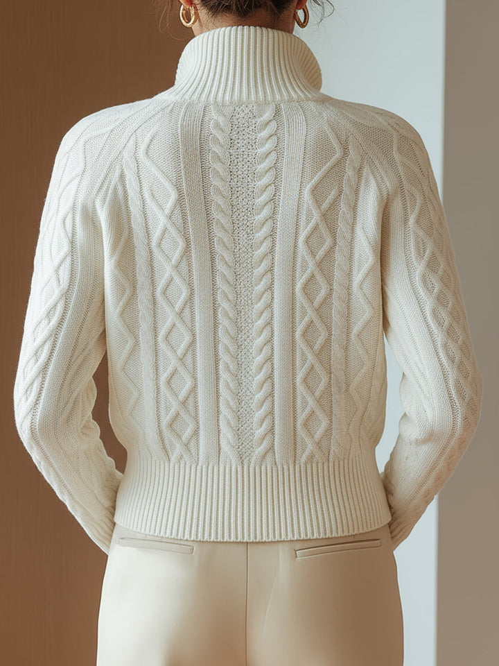 Célestine™ | Pull col montant maille douce imprimée