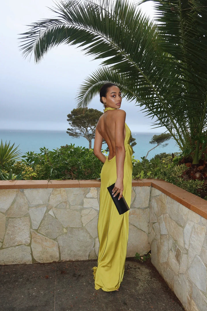 Robe Coucher de Soleil en Satin