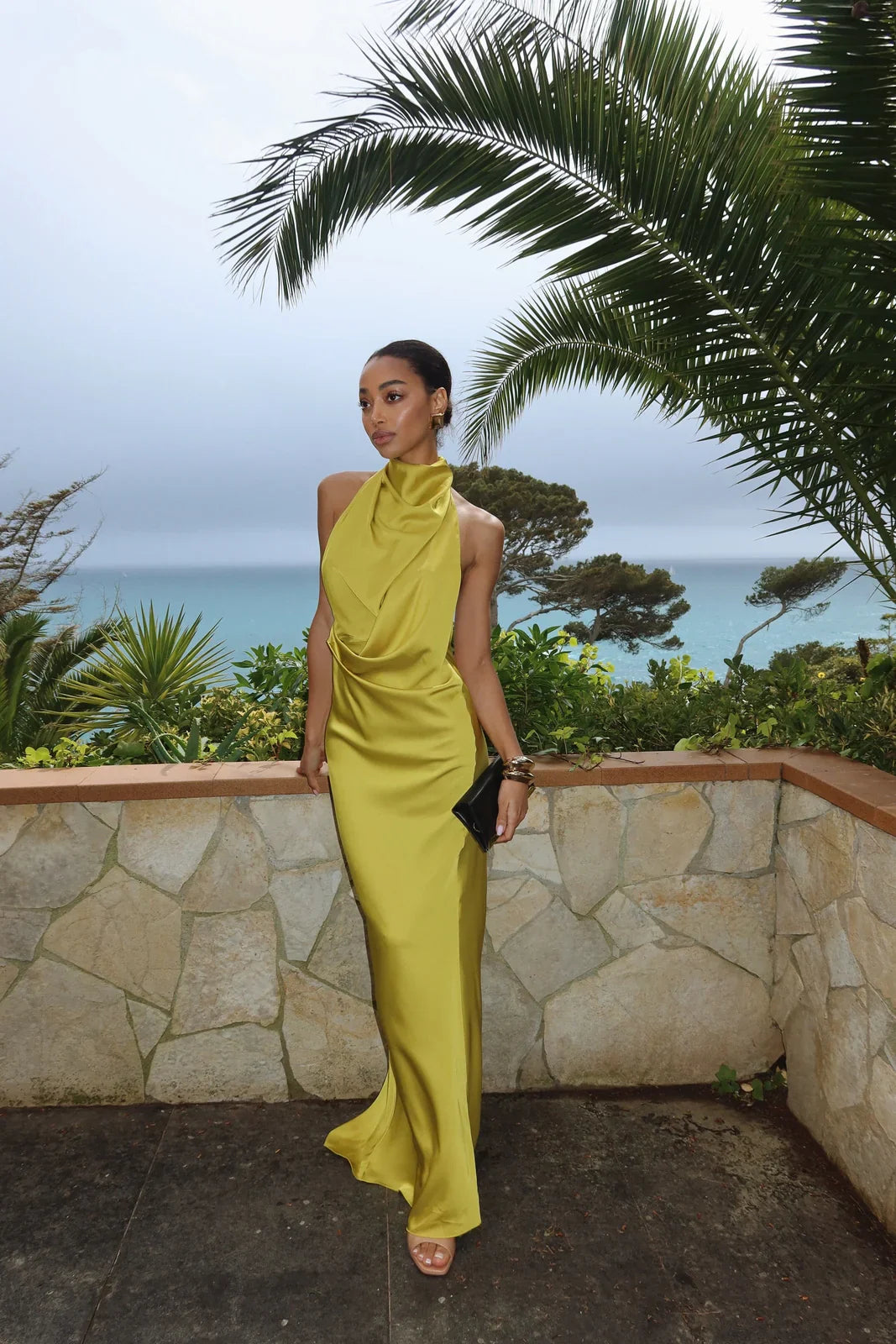 Robe Coucher de Soleil en Satin