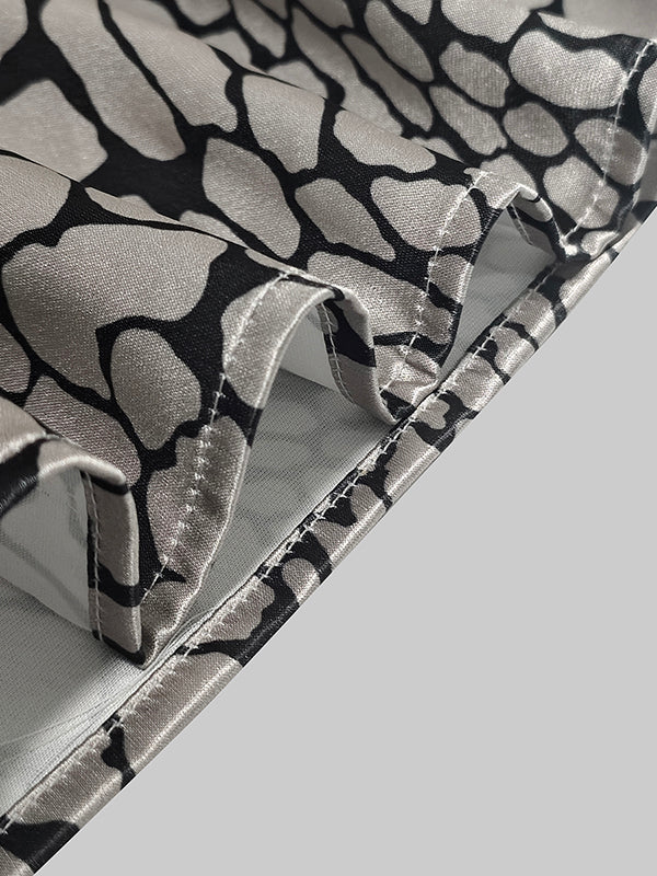 Chemisier effet satin à motif artistique