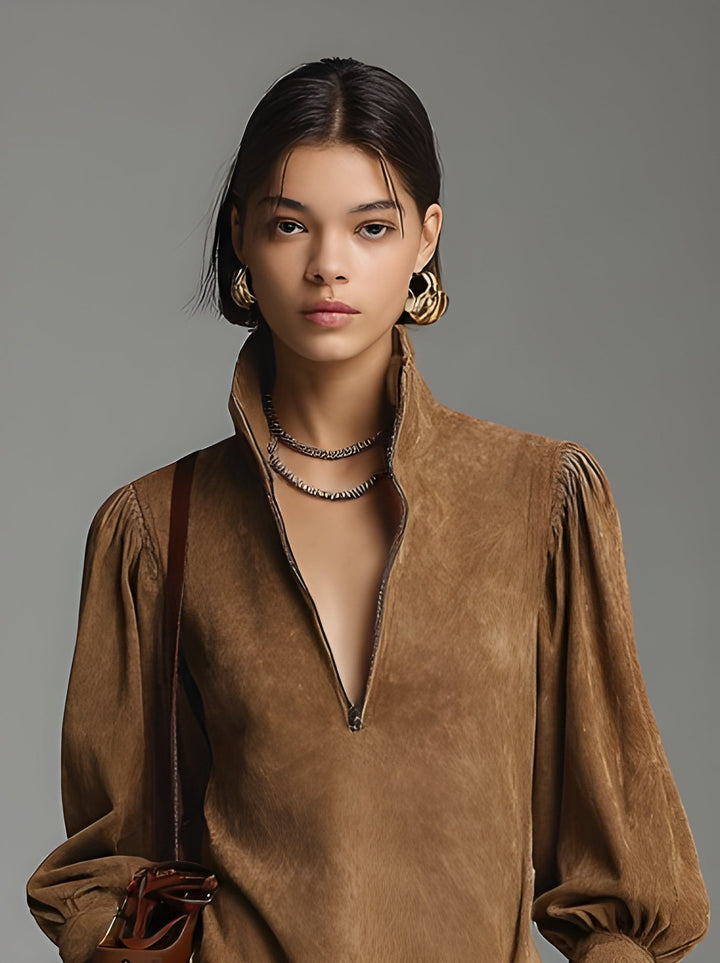 Robe courte effet daim — Élégance décontractée