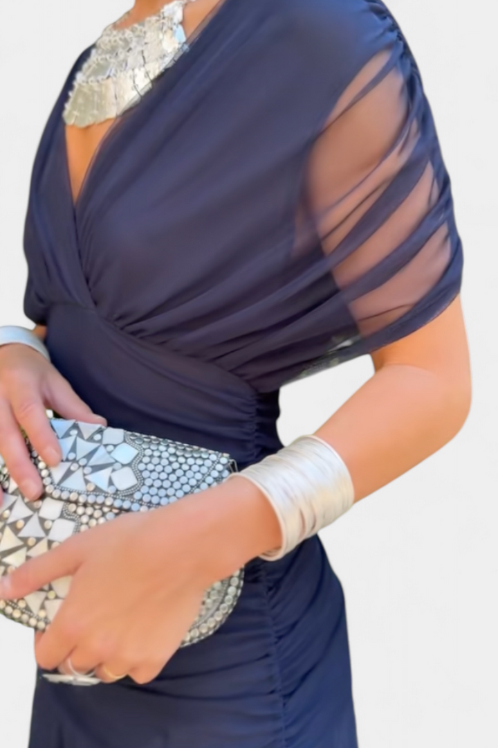 Robe Longue Alondra avec Imprimé Floral Féerique et Décolleté en V