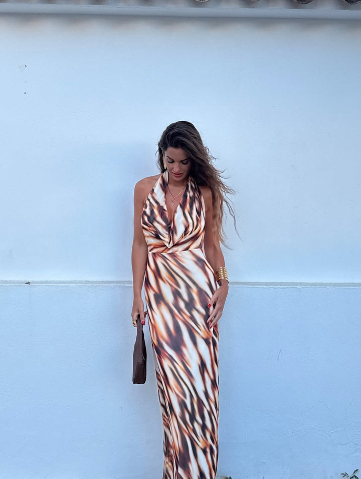 Aurora™ | Robe Longue Dos Nu en Tissu Doux et Léger