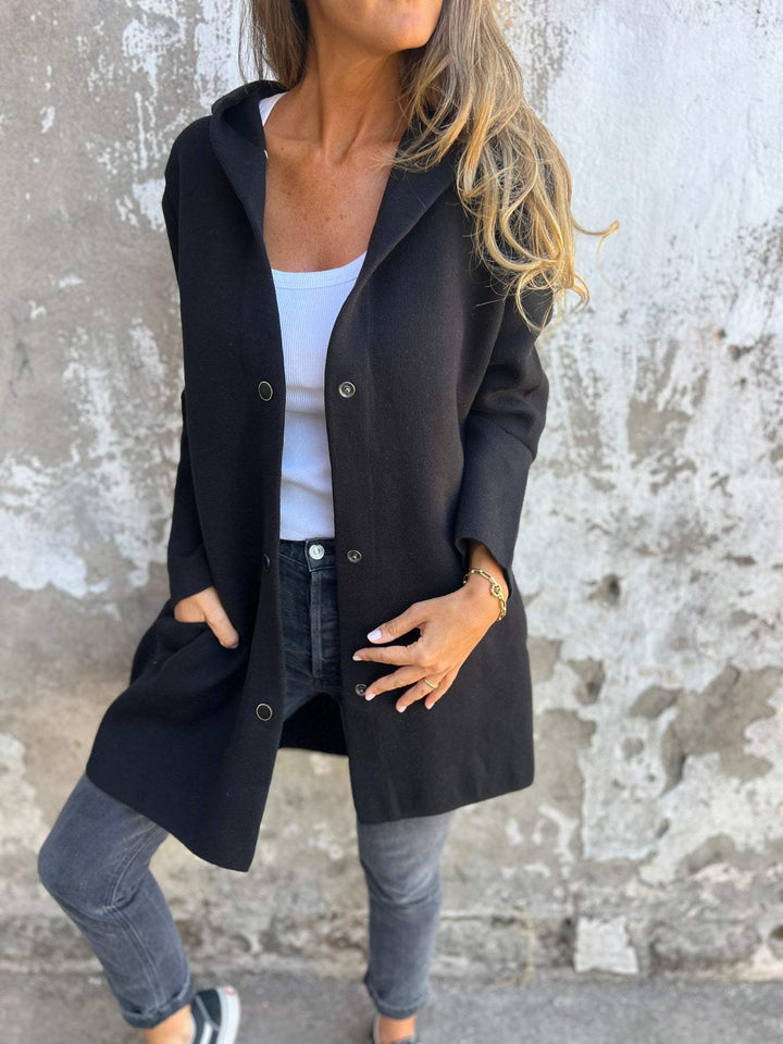 Liora™ | Gilet long Cozy Chic avec capuche