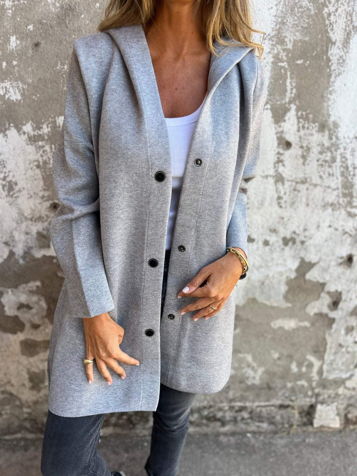 Liora™ | Gilet long Cozy Chic avec capuche