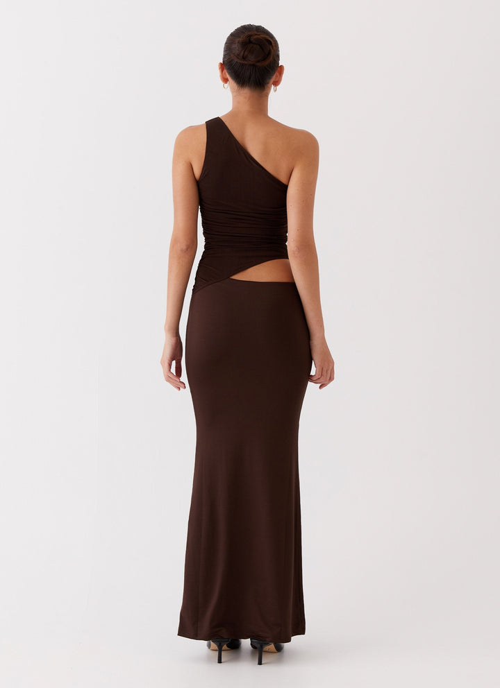 CHLOÉ NOIRE – ROBE LONGUE ASYMÉTRIQUE